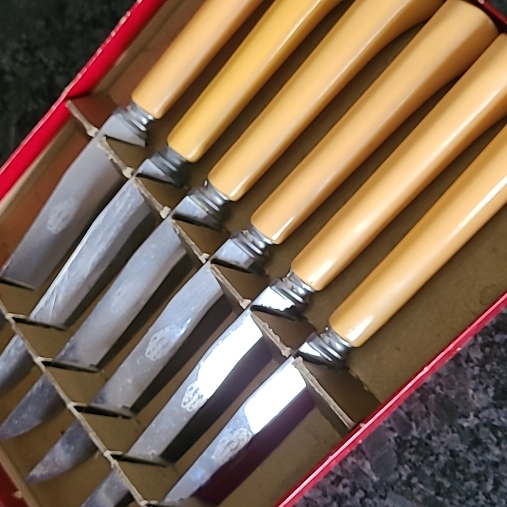 Royal Brand Vintage Stainless Steel and Bakelite Steak Knives - Picture 7 of 7